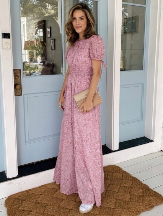 Gal Meets Glam Dresses & Skirts - Gal Meets Glam Giselle maxi Dress Pink Blush Wedding Guest floral women's 8 NWT